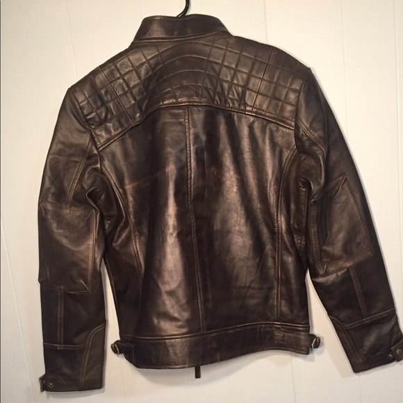 Blingsoul 100% Real Leather Biker Jacket - Picture 4 of 8